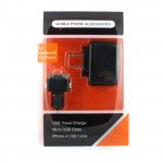 Wholesale iPhone & Micro USB V8V9 2 in 1 Power House Charger